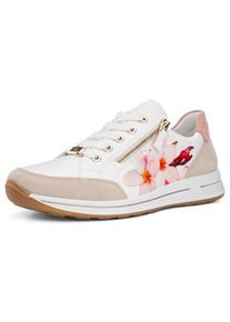 Sneaker Ara "OSAKA", Damen, Gr. 3,5 (36), beige (hellbeige kombiniert), Lederimitat, Veloursleder, kontrastfarbene Details, Schuhe Sneaker, Keilsneaker, Schn&uuml;rschuh in Komfortweite H (= sehr weit)