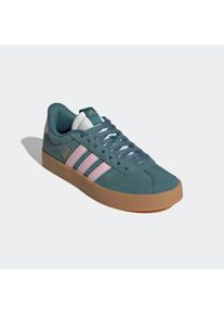 Sneaker adidas Sportswear "VL COURT 3.0", Damen, Gr. 37, gr&uuml;n (preloved teal, clear pink, gold metallic), Leder, Textil, Schuhe Sneaker, inspiriert vom Design des adidas samba
