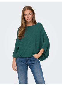 Jacqueline de Yong Strickpullover JDY "JDYNEW BEHAVE BATSLEEVE PULLOV. KNT NOOS", Damen, Gr. XL, gr&uuml;n (north atlantic detail:melange), Strick, Obermaterial: 60% Polyester, 25% Viskose, 15% Nylon, meliert, h&uuml;ftlang, U-Boot-Ausschnitt, gerader Abschluss, Pullover Strickpullover