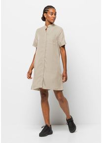 Blusenkleid Jack Wolfskin "MOJAVE DRESS", Damen, Gr. L (42/44), Normalgr&ouml;&szlig;en, beige (wei&szlig;, pepper), OBERSTOFF: 100% LYOCELL. Futter: 65% POLYESTER, 35% BAUMWOLLE, Kleider Blusenkleid