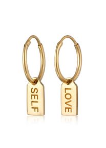 Paar Creolen Elli "Ohrringe Creolen Pl&auml;ttchen Anh&auml;nger 925 Sterling Silber" Gr. 24, gold, Ohrringe, Damen, ohne Stein, Silber 925 (Sterlingsilber), Paar Creolen