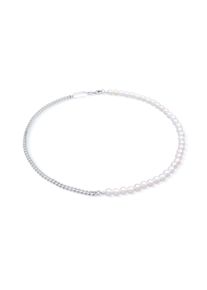 Silberkette Kuzzoi "Halskette Basic M&auml;nner Panzerkette Massiv Perlen 925 Silber" Gr. 45, silber, Halsketten, Herren, ohne Stein, Silber 925 (Sterlingsilber), Silberkette