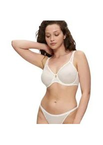 Minimizer-BH Triumph "Signature Sheer", Damen, Gr. 80, Cup E, wei&szlig; (ecru wei&szlig;), T&uuml;ll, Obermaterial: 59% Polyamid, 41% Elasthan, bestickt, leicht transparent, unifarben, BHs Minimizer-BH, verkleinert die Brust optisch um eine Cup-Gr&ouml;&szlig;e, Spitze