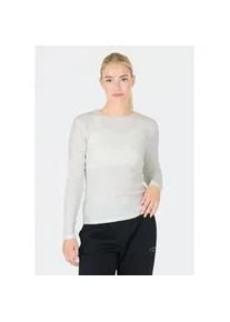 ENDURANCE ATHLECIA Langarmshirt ATHLECIA "Lankae", Damen, Gr. 46, grau (grau, meliert), 57% Baumwolle, 38% Modal, 5% Elasthan, unifarben, normal, Rundhals, Shirts Langarmshirt, mit 4-Wege-Stretch