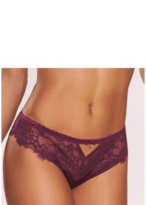 String Lascana "Alana", Damen, Gr. 40/42, bunt (bordeauxrot), Obermaterial: 56% Polyamid, 32% Seide, 12% Elasthan, Unterhosen String, mit hohem Seidenanteil und edler Spitze