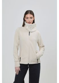 Fleecejacke Bench. "FUNNEL", Damen, Gr. 38, grau (chalk), Fleece, Obermaterial: 100% Polyester, unifarben, figurbetont, mit Daumenl&ouml;chern, Jacken Fleecejacke