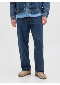 Jack & Jones Relax-fit-Jeans JACK & JONES "JJIALEX JJORIGINAL SQ 738", Herren, Gr. 34, L&auml;nge 34, blau denim, Denim/Jeans, Obermaterial: 100% Baumwolle, Abriebeffekte, relaxed fit lang, Jeans Relax-fit-Jeans, Baumwolle, baggy fit