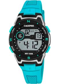 Chronograph Calypso Watches "Digital Crush", blau (t&uuml;rkis), Armbanduhren, Jungen, Chronograph, Kinderuhr, Quarzuhr, Armbanduhr, Junge, digital, Tag, Wochentag, Monat