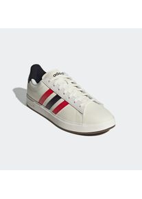 Sneaker adidas Sportswear "GRAND COURT 2.0", Herren, Gr. 43, wei&szlig; (sanftes wei&szlig;, better scarlet, core schwarz), Leder, Synthetik, Schuhe Sneaker, Design auf den Spuren des adidas Superstar