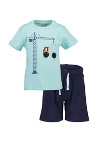 Shirt & Shorts Blue Seven, Jungen, Gr. 128, aqua, Jersey, Obermaterial: 100% Baumwolle, bedruckt, KOB Set-Artikel Shirt & Shorts