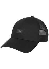 Trucker Cap Calvin Klein Jeans "MONOLOGO WOVEN PATCH TRUCKER", Damen, schwarz, Web;Netz, Baumwolle, unifarben, Caps Trucker Cap, Netzeinsatz, Gr&ouml;&szlig;e individuell verstellbar