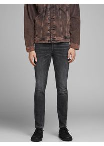 Jack & Jones Slim-fit-Jeans JACK & JONES "JJIGLENN Slim-Fit mit Stretch und praktischer 5-Pocket-Form", Herren, Gr. 29, L&auml;nge 30, grau (grau denim), Denim/Jeans, Obermaterial: 70% Baumwolle, 28% Polyester, 2% Elasthan, Abriebeffekte, slim fit kn&ouml;chellang, Jeans Slim-fit-Jeans, Baumwollmischung, slim fit