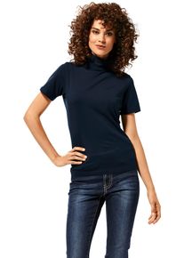 Rollkragenshirt Heine "Rollkragen-Shirt", Damen, Gr. 44, blau (marine), 95% Baumwolle, 5% Elasthan, unifarben, Shirts Rollkragenshirt