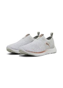Slip-On Sneaker Puma "SOFTRIDE REMI SLIP-ON KNIT WNS", Damen, Gr. 42,5, rosa (ash gray, Puma wei&szlig;, rose gold), Textil, Schuhe Slip-On Sneaker, mit SOFTFOAM+ D&auml;mpfung, leicht profilierte Synthetiklaufsohle