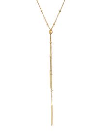 Y-Kette Elli "Halskette Y-Kette Kugel Stab Minimal 925 Silber" Gr. 45, gold, Halsketten, Damen, ohne Stein, Silber 925 (Sterlingsilber), Y-Kette