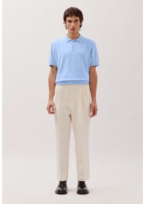 Poloshirt STUDIO SEIDENSTICKER, Herren, Gr. S, hellblau, 90% Baumwolle, 10% Seide, unifarben, regular fit, Shirts Poloshirt, Strick Polo Uni