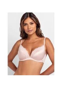 Push-up-BH Dorina "Origins Shiny Micro", Damen, Gr. 80, Cup D, pink, Spitze, Obermaterial: 63% Polyamid, 19% Elasthan, 18% Polyester, unifarben, BHs Push-up-BH, vorgeformte Cups, Spitze, Doppeltr&auml;ger vorn, gl&auml;nzend