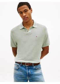 Polokragenpullover Tommy Hilfiger "COOL TOUCH STRUCTURE", Damen, Gr. L, minty grau, Strick, Obermaterial: 100% Baumwolle, regular fit normal, Rundhals, eingesetzt gerader Abschluss, Pullover Polokragenpullover, Regular fit mit Polokragen