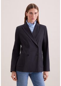 Jackenblazer Seidensticker, Damen, Gr. 44, dunkelblau, 52% Polyester, 43% Schurwolle, 5% Elastan, unifarben, Blazer Jackenblazer