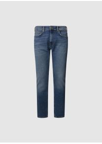 Tapered-fit-Jeans Pepe Jeans "TAPERED JEANS", Herren, Gr. 30, L&auml;nge 30, blau (medium, schwarz comfort stretch 0ia), Denim/Jeans, Obermaterial: 98% Baumwolle, 2% Elasthan, gerade, unten schmal lang, Jeans Tapered-fit-Jeans