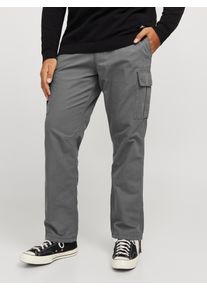 Jack & Jones PlusSize Cargohose "JPSTKANE JJBARKLEY CARGO PANT NOOS PLS", Herren, Gr. 46 (6XL), L&auml;nge 32, grau (castlerock), Web, Obermaterial: 100% Baumwolle, JACK & JONES PLUSSIZE, unifarben, relaxed fit kn&ouml;chellang, Hosen Cargohose