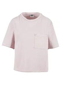 T-Shirt Urban Classics "Urban Classics Ladies Washed Jersey Boxy Shirt", Damen, Gr. XL, blushedrose, 83% Baumwolle, 17% Polyester, unifarben, normal, Rundhals, Shirts T-Shirt
