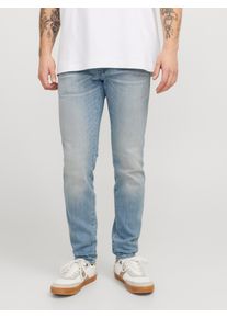 Jack & Jones Slim-fit-Jeans JACK & JONES "JJIGLENN JJLUKE GE 938 NOOS", Herren, Gr. 28, L&auml;nge 32, blau (blau denim), Denim/Jeans, Obermaterial: 98% Baumwolle, 2% Elasthan, Abriebeffekte, slim fit kn&ouml;chellang, Jeans Slim-fit-Jeans