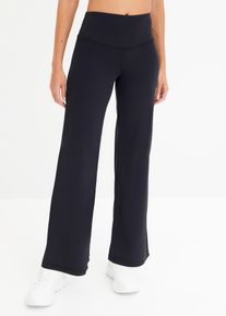 Funktionsleggings bonprix, Damen, Gr. 44/46 (L), N-Gr, schwarz, Jersey, Obermaterial: 77% Polyamid, 23% Elasthan, regular fit, Hosen Funktionsleggings, weiches Material, mit doppeltem Taillenbund, Regular Fit