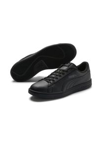 Sneaker Puma "SMASH V2 L", Herren, Gr. 44,5, schwarz (Puma schwarz, Puma schwarz), Leder, Synthetik, unifarben mit Farbeinsatz, Schuhe Sneaker, atmungsaktives Obermaterial aus Leder und Synthetik, Schn&uuml;rung, Topseller