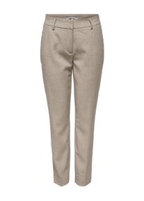 Anzughose Only CARMAKOMA "CARVERONICA-ELLY LIFE HW PANT TLR NOOS", Damen, Gr. 46, L&auml;nge 32, wei&szlig; pepper detail:melange, Obermaterial: 95% Polyester, 5% Elasthan, meliert, slim fit kn&ouml;chellang, Hosen Anzughose