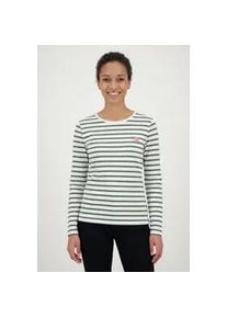 Langarmshirt Freequent "FQFAMILA-TEE", Damen, Gr. XL, star off, wei&szlig; with schwarz forest, Jersey, Obermaterial: 100% Baumwolle, bestickt, geringelt, gestreift, normal h&uuml;ftbedeckend, Rundhals, Shirts Langarmshirt, im Streifen-Design