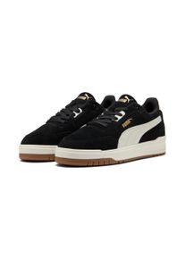 Sneaker Puma "SHUFFLE DOWNTOWN SD", Herren, Gr. 46, Puma schwarz, vapor gray, Puma gold, Leder, Schuhe Sneaker, Obermaterial aus Leder, leicht profilierte Gummilaufsohle