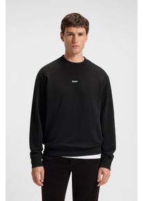 Sweatshirt BOSS Orange "WeSmallcrew", Herren, Gr. L, schwarz (schwarz001), Sweatware, Obermaterial: 100% Baumwolle, unifarben, relaxed fit, Rundhals, eingesetzt B&uuml;ndchen, Sweatshirts Sweatshirt, mit Logo auf der Brust