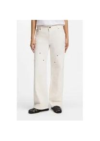 HUGO BOSS Weite Jeans HUGO BLUE "Gamala", Damen, Gr. 29, L&auml;nge 34, natural 102, Denim/Jeans, Obermaterial: 100% Baumwolle, unifarben, lang, Jeans, Mid Rise, Baggy