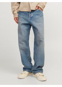 Jack & Jones Relax-fit-Jeans JACK & JONES "JJIALEX mit cleanem Look und Taschenvielfalt", Damen, Gr. 33, L&auml;nge 34, blau (blau denim), Denim/Jeans, Obermaterial: 100% Baumwolle, Abriebeffekte, relaxed fit lang, Jeans Relax-fit-Jeans, Baumwolle, relax fit