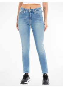 Skinny-fit-Jeans Calvin Klein Jeans "MID RISE SKINNY", Damen, Gr. 26, L&auml;nge 34, blau (denim light), Denim/Jeans, Obermaterial: 98% Baumwolle, 2% Elasthan, unifarben, skinny fit lang, Jeans Skinny-fit-Jeans, 5-Pocket-Form