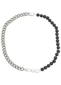 Halsreif Karl Kani "Karl Kani KK Retro Kani Lavapearl Necklace", silber, schwarz, Halsketten, Damen, onesize