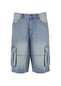 Shorts Urban Classics "Urban Classics Relaxed Denim Cargo Shorts", Herren, Gr. 36, Normalgr&ouml;&szlig;en, new light blau dirty washed, 100% Baumwolle, unifarben, relaxed fit, Hosen Shorts