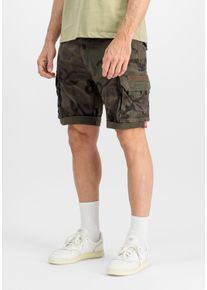 Shorts Alpha Industries "Crew Short Camo", Herren, Gr. 29, Normalgr&ouml;&szlig;en, gr&uuml;n (schwarz olive camo), Obermaterial: 98% Baumwolle, 2% Elastan, Hosen Shorts