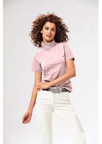 Rollkragenshirt Heine "Rollkragen-Shirt", Damen, Gr. 42, rosa (ros&eacute;), 95% Baumwolle, 5% Elasthan, unifarben, Shirts Rollkragenshirt