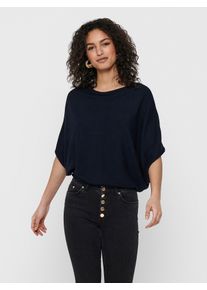 Jacqueline de Yong Strickpullover JDY "JDYNEW BEHAVE BATSLEEVE PULLOV. KNT NOOS", Damen, Gr. XS, blau (sky captain detail:melange), Strick, Obermaterial: 60% Polyester, 25% Viskose, 15% Nylon, meliert, h&uuml;ftlang, U-Boot-Ausschnitt, gerader Abschluss, Pullover Strickpullover, Topseller