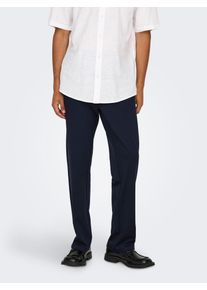 Only & Sons Stoffhose ONLY & SONS "ONSMARK REGULAR 0209 PANT", Herren, Gr. 31, L&auml;nge 30, blau (night sky), Web, Obermaterial: 64% Viskose, 31% Polyester, 5% Elasthan, unifarben, regular fit normal, Hosen Stoffhose