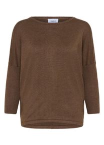 Rundhalspullover Saint Tropez "A2561, MilaSZ R-Neck", Damen, Gr. XL, fondue fudge melange, Strick, Obermaterial: 80% Viskose, 20% Polyacryl, meliert, bequem normal, Rundhals, Pullover Rundhalspullover, Viskosemischung, Casual fit