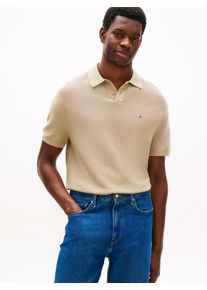 Polokragenpullover Tommy Hilfiger "COOL TOUCH STRUCTURE", Damen, Gr. S, keystone, Strick, Obermaterial: 100% Baumwolle, regular fit normal, Rundhals, eingesetzt gerader Abschluss, Pullover Polokragenpullover, Regular fit mit Polokragen