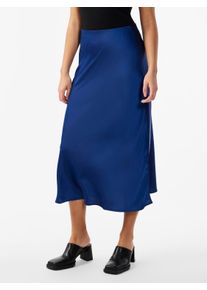 Midirock Y.A.S "YASPELLA HW MIDI SKIRT S. NOOS", Damen, Gr. L (40), blau (navy peony), Web, Obermaterial: 97% Polyester, 3% Elasthan, unifarben, regular fit wadenlang, R&ouml;cke Midirock