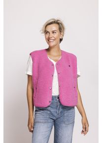 Kurzweste Zhrill "ZHEREN", Damen, Gr. L, pink, Fleece, Obermaterial: 100% Polyester, h&uuml;ftlang, Westen Kurzweste, unifarben, casual, bequem