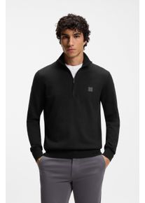 Rollkragenpullover BOSS Orange "Kanobix", Herren, Gr. XL, blau (dunkelblau404), Strick, Obermaterial: 95% Baumwolle, 5% Kaschmir, unifarben, regular fit normal, hoch geschlossener Ausschnitt, eingesetzt B&uuml;ndchen mit Rei&szlig;verschluss, Pullover Rollkragenpullover, Regular fit, Stehkragen mit Rei&szlig;verschluss, Ton-in-Ton Logo