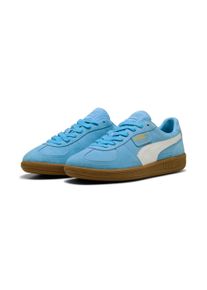 Sneaker Puma "PALERMO", Herren, Gr. 44,5, blau (team light blau, Puma wei&szlig;), Leder, mehrfarbig, Schuhe Sneaker, aus Leder, mit Synthetik-Innenmaterial, mit Schn&uuml;rverschluss