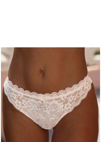String Lascana, Damen, Gr. 32/34, rosa (ros&eacute;, creme), Spitze, Obermaterial: 50% Polyamid, 30% Polyester, 20% Elasthan, Unterhosen String, aus edler Stickereispitze und seitlichen Jacquardspitzeneins&auml;tzen
