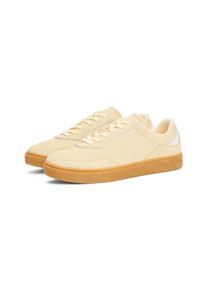 Plateausneaker Tommy Hilfiger "CASUAL SUEDE SNEAKER", Damen, Gr. 38, vanille, Nubukleder, Schuhe Plateausneaker, Freizeitschuh, Halbschuh, Schn&uuml;rer mit weich gepolstertem Schaftrand